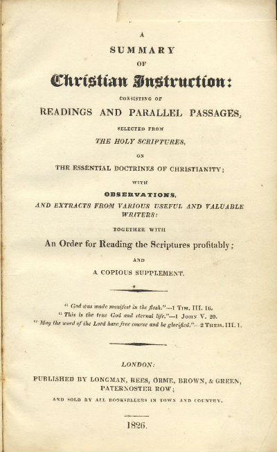 Summary of Christian Instruction