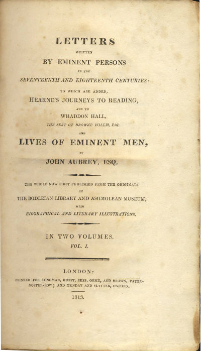 Letters Written By Eminent Persons in Seventeenth and Eighteenth Century